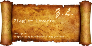 Ziegler Levente névjegykártya